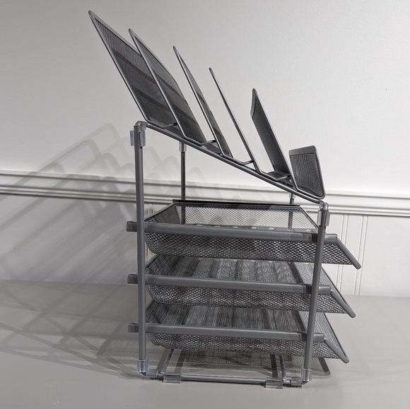 Wire Mesh Deluxe Desktop Organizer - Silver - Picture 4 of 8